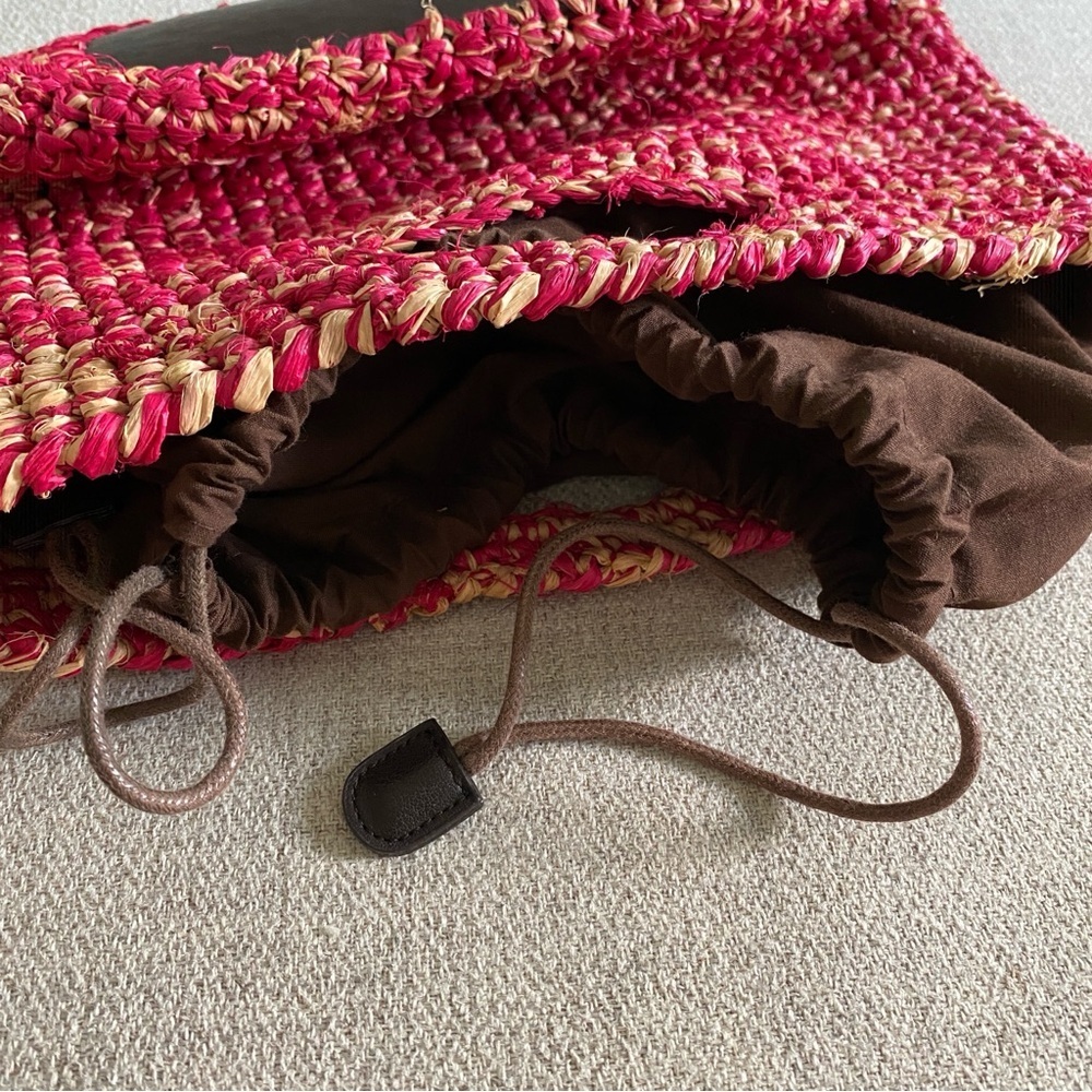 Handwoven Pink and Tan Tote Bag - Picture 4 of 5